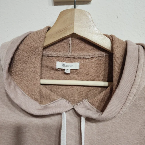 Madewell Cozy Crop Light Pink Hoodie Sweatshirt - Picture 2 of 5